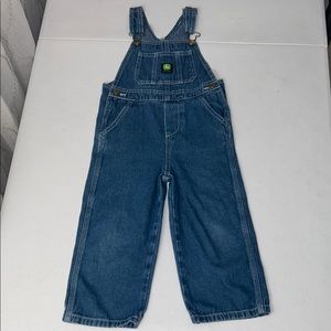 John Deere Kids Blue Jean Denim Outdoor Classic Overalls Size 4t